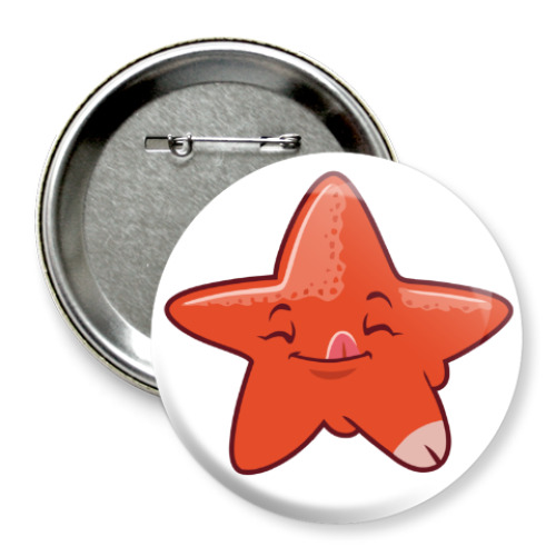 Значок 75мм с принтом 'Penis Star'