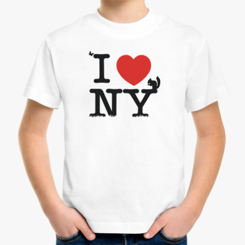 Детская футболка с принтом I love NY