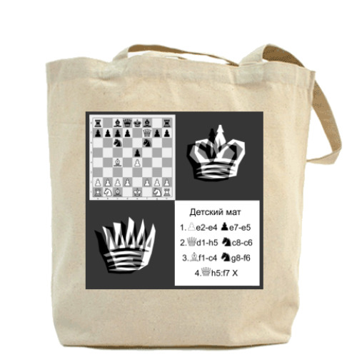 Сумка шоппер с принтом Шахматы