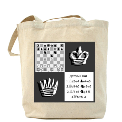Сумка шоппер с принтом Шахматы