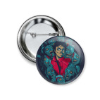 Значок 37 мм Майкл и зомби