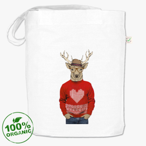 Сумка шоппер с принтом Влюбленный олень