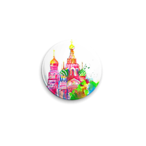 Значок 25мм с принтом Москва