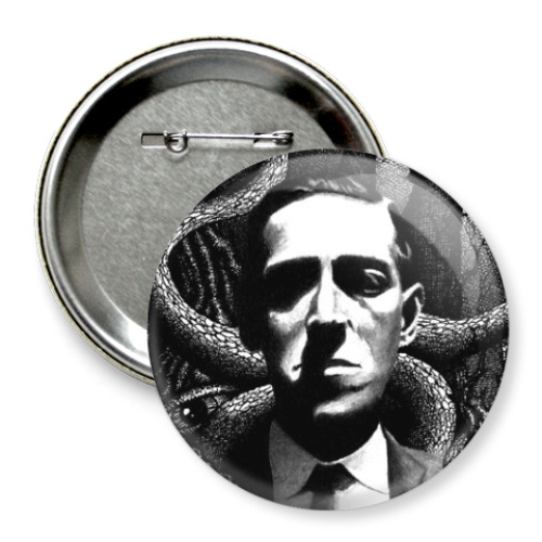 Значок 75мм с принтом Говард Филлипс Лавкрафт