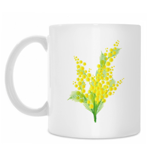 Кружка с принтом Мимоза