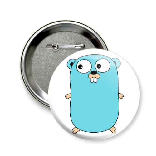 Значок 58мм с принтом Golang
