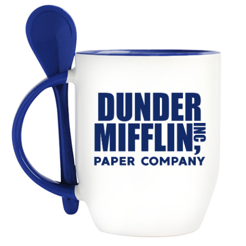 Кружка с ложкой с принтом Dunder Mifflin / The Office