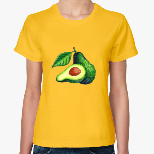 Женская футболка с принтом "Солнечный авокадо"