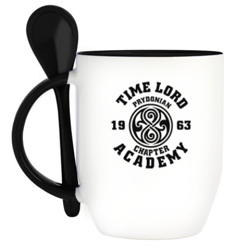 Кружка с ложкой с принтом Gallifrey Academy