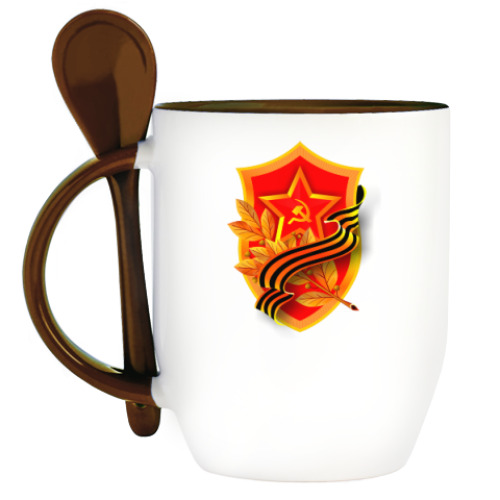 Кружка с ложкой с принтом День Победы