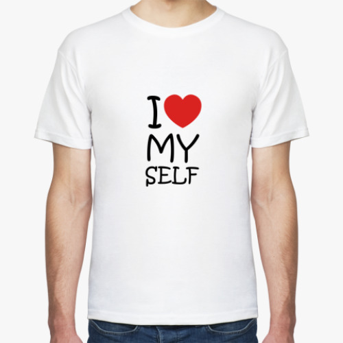 Футболка с принтом  I Love Myself