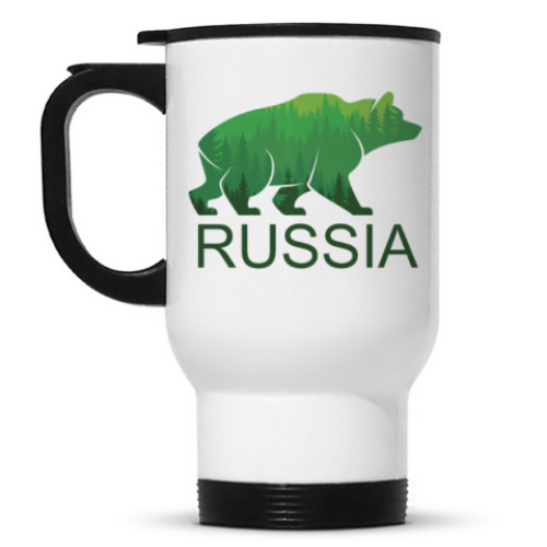 Кружка-термос с принтом Россия, Russia