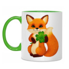 Двухцветная кружка Пушистый лисенок