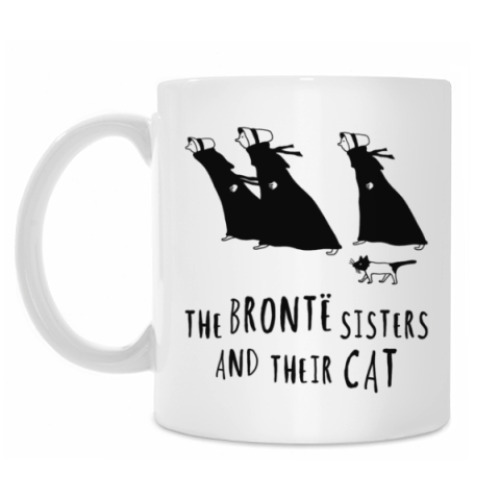 Кружка с принтом The Bronte Sisters and their cat
