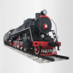 Паровоз Феликс Дзержинский и герб города Кургана