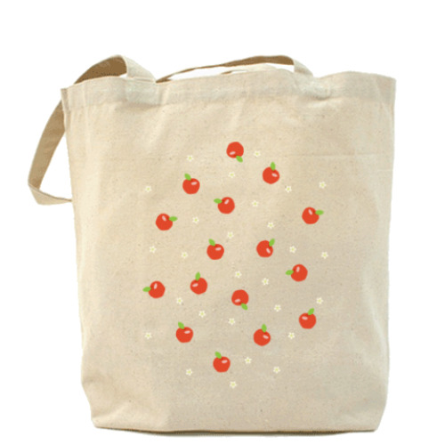 Сумка шоппер с принтом Яблочки