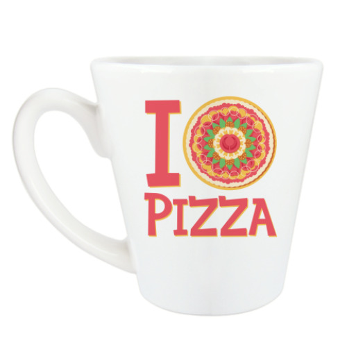 Чашка Латте с принтом I love pizza