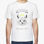 Кот ангел с нимбом над головой