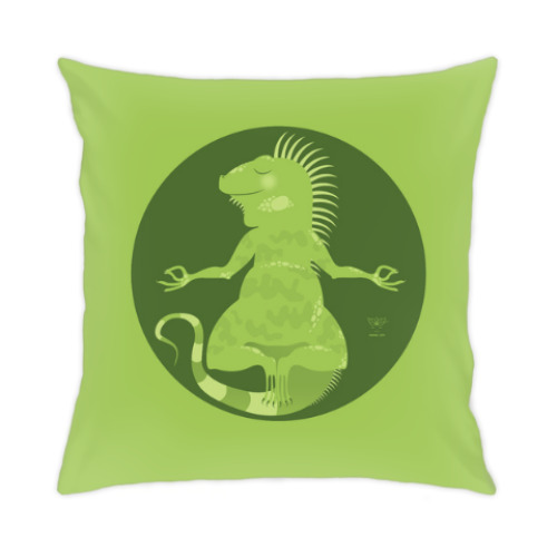 Подушка с принтом Animal Zen: I is for Iguana