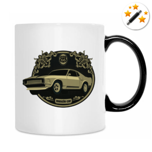 Кружка-хамелеон с принтом Muscle car