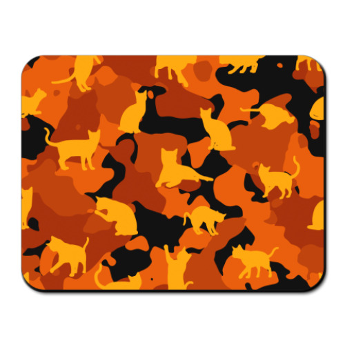 Коврик для мыши с принтом Коты на камуфляже