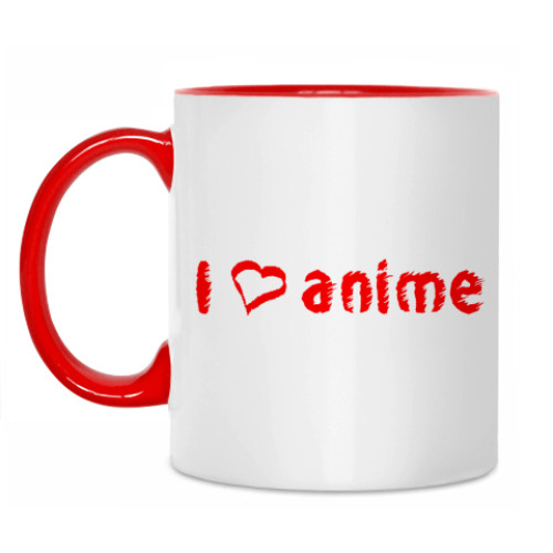 Кружка с принтом Люблю аниме