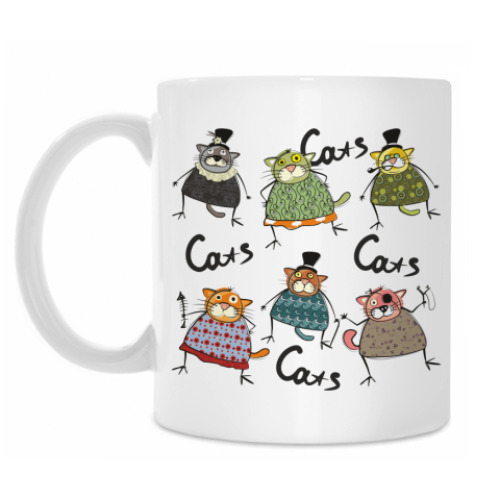 Кружка с принтом 'Коты'