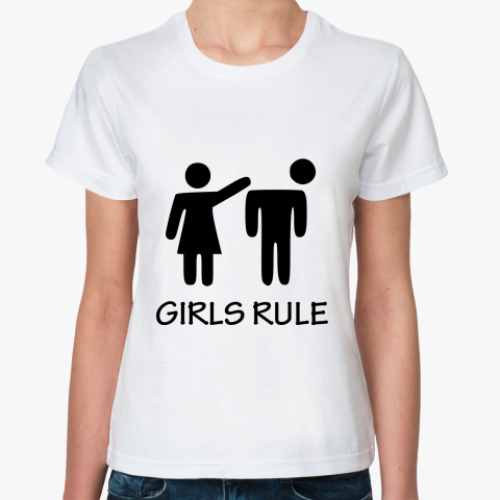 Классическая футболка с принтом Girls rule