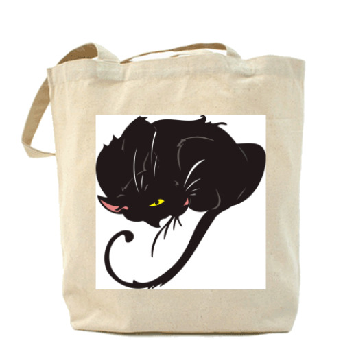 Сумка шоппер с принтом Black cat