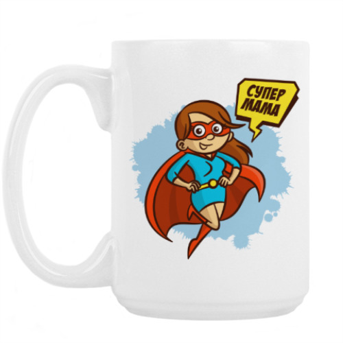 Кружка с принтом СУПЕР МАМА