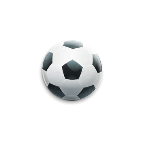 Значок 25мм с принтом Футбольный мяч