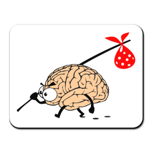 Коврик для мыши с принтом  Мозг уходит