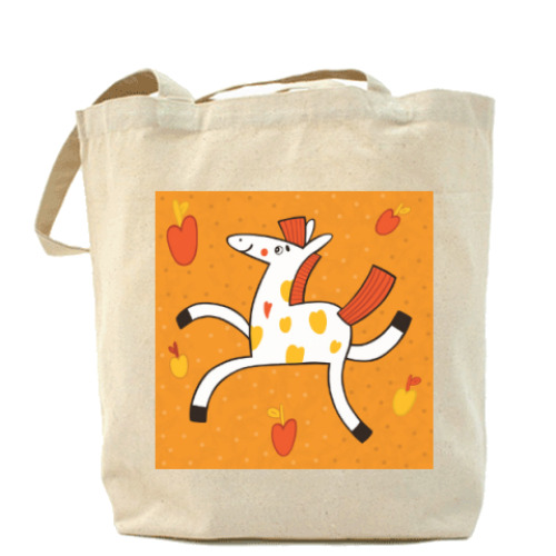 Сумка шоппер с принтом Веселая лошадка