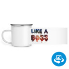 Кружка металлическая белая (круговая запечатка)