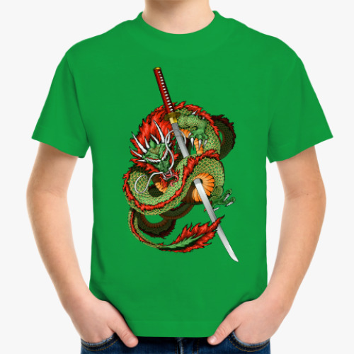 Детская футболка с принтом Дракон