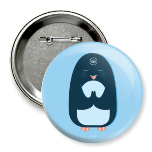 Значок 75мм с принтом Animal Zen: P is for Penguin