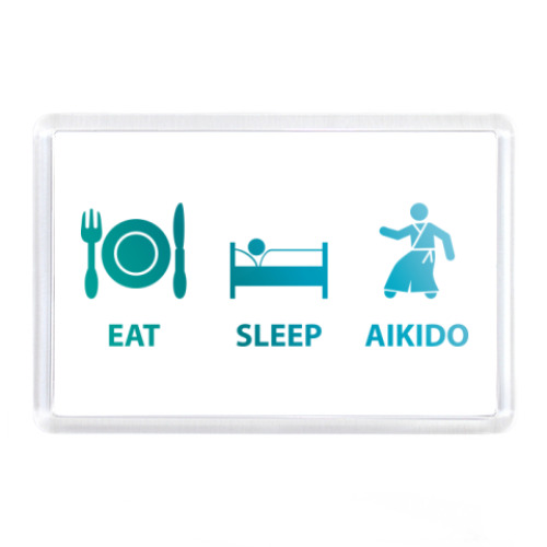 Магнит с принтом  Eat, sleep, aikido