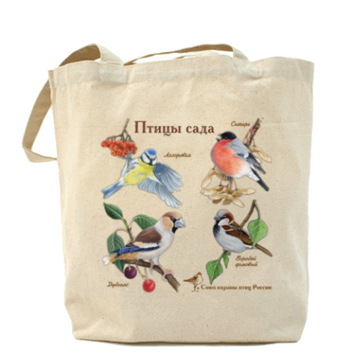 Сумка шоппер с принтом Птицы сада