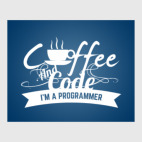 Постер 60 х 75 см Программист кофеман