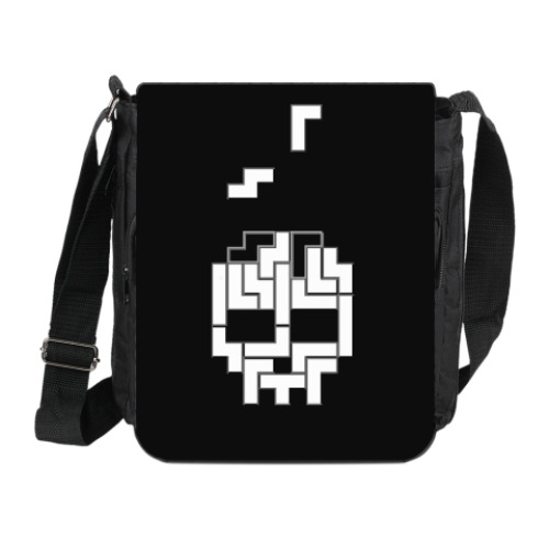 Сумка на плечо (мини-планшет) с принтом Опасный тетрис