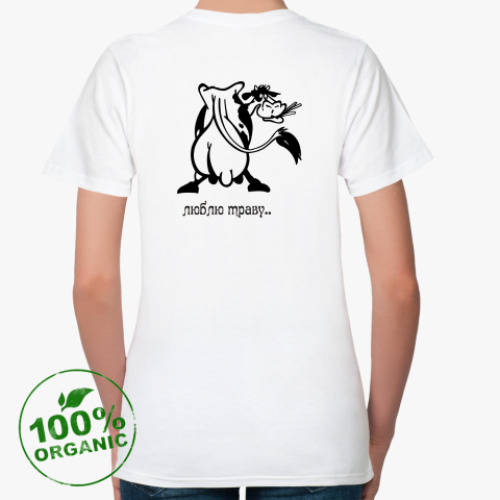 Женская футболка из органик-хлопка с принтом корова
