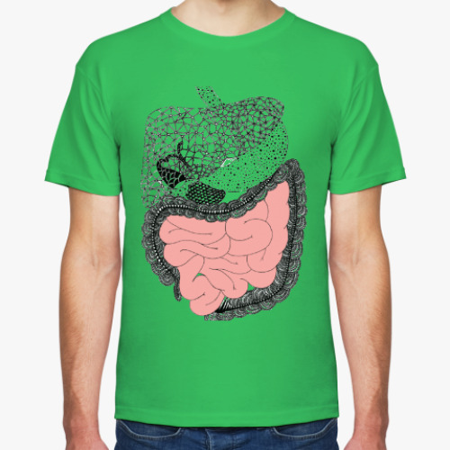 Футболка с принтом Пищеварительная система