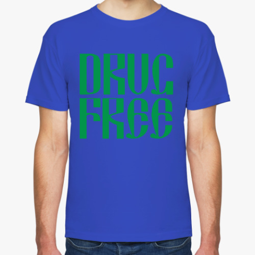 Футболка с принтом drugfree straight edge