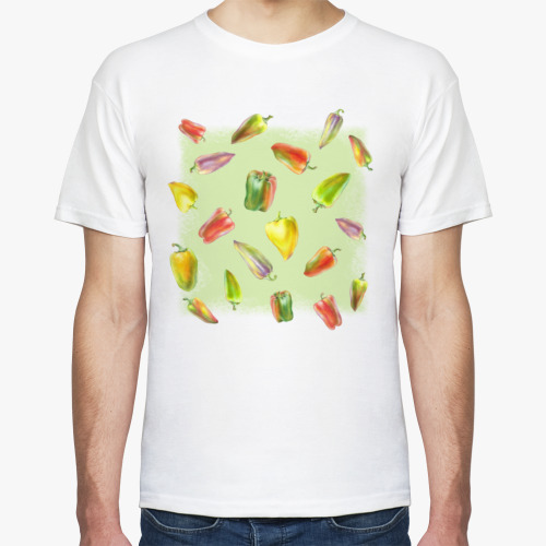 Футболка с принтом разноцветные перцы