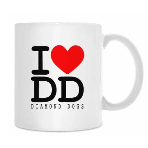 Кружка с принтом I Love Diamond Dogs