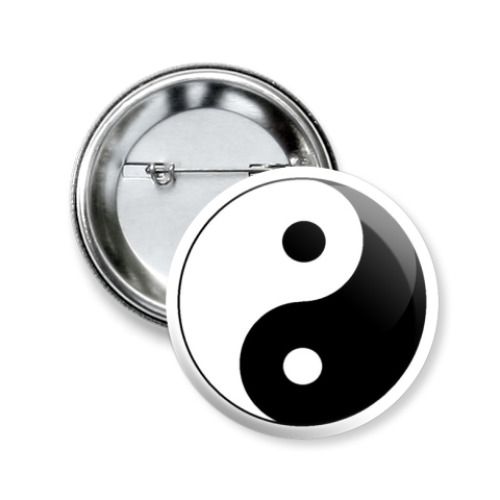 Значок 50мм с принтом  Инь-Янь