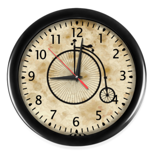 Настенные часы с принтом Ретро велосипед