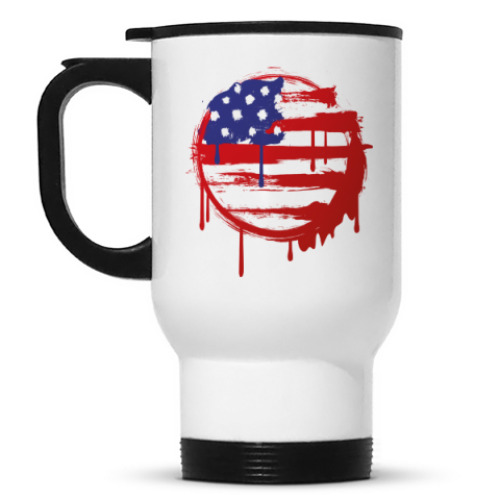 Кружка-термос с принтом Американский флаг