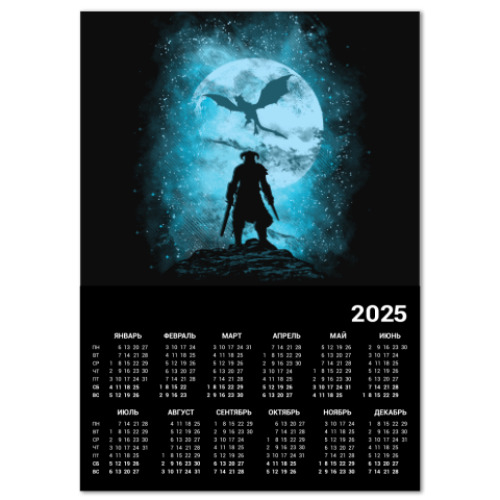 Календарь с принтом The Elder Scrolls V Skyrim