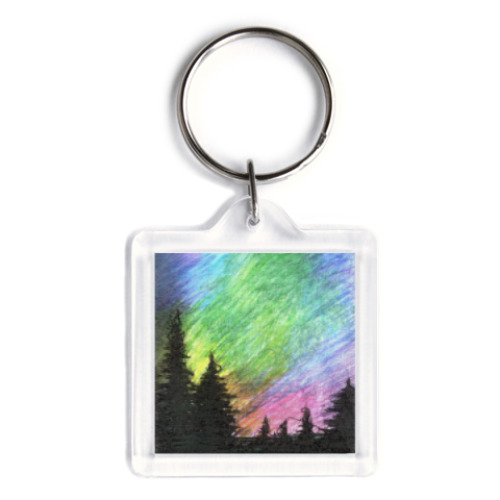 Брелок с принтом Лес и фантастическое небо